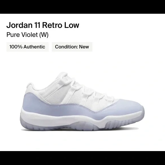 Air Jordan 11 Retro Low Pure Violet W Shoes - Picture 1 of 7